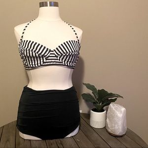 Vintage Anthropology Retro Two-piece Swimsuit